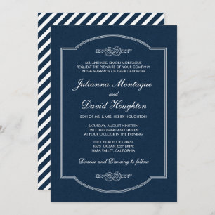 Sailor's Knot Navy Wedding Invitations