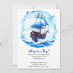 Sailor's Paradise: Nautical Baby Boy Shower Invitation