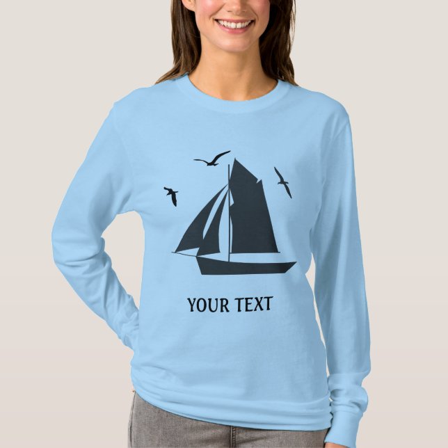 Sailors Sailboat Ladies Long Sleeve T-shirt (Front)