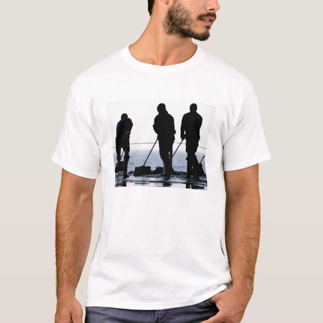 Sailors sweep out the hangar bay T-Shirt (Front)