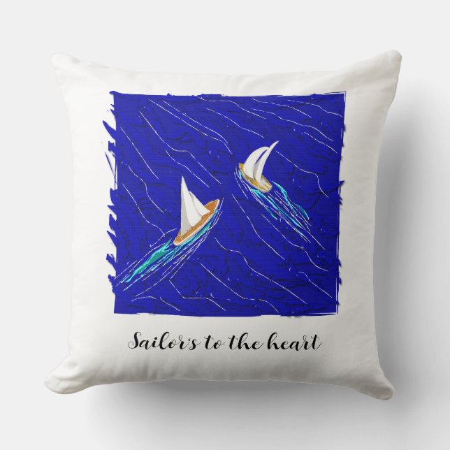 Sailor's to the heart throw pillow (Front)