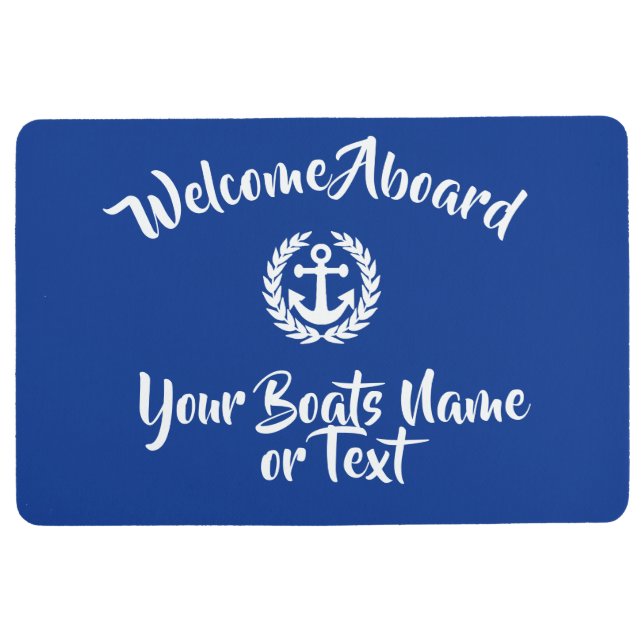Sailors welcome aboard boat floor mat (Front)