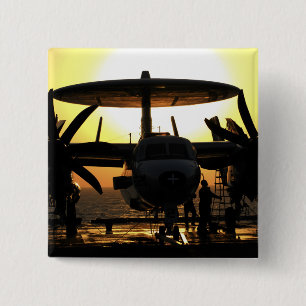 Sailors work on an E-2C Hawkeye aircraft Pinback Button