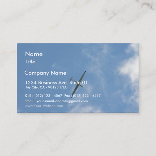 Customizable Sailplane Business Card Templates
