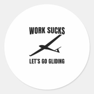 Sailplane Glider Aviation Soaring Gliding Gifts Classic Round Sticker