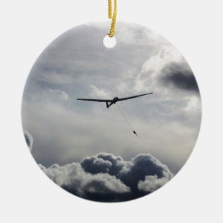 Sailplane Launching Ceramic Ornament