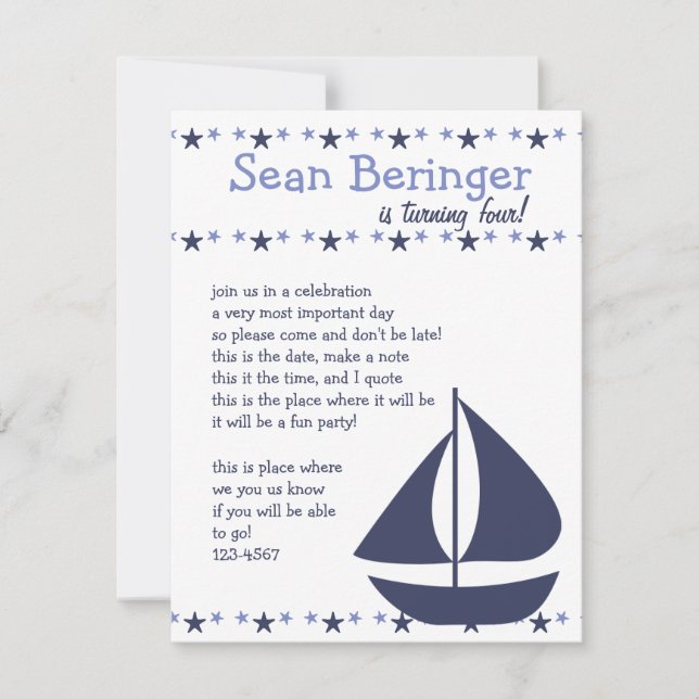 Sails and Stars Invitation (Front)