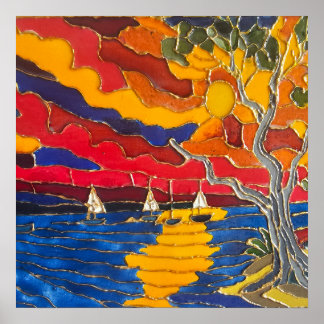 Sails at Sunset – Australian Coastal Art Print