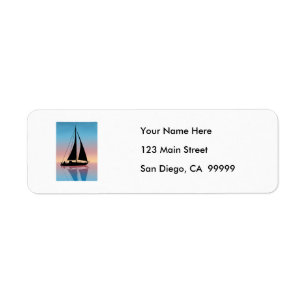 Sails at Sunset Silhouette Label