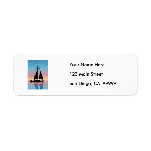Sails at Sunset Silhouette Label