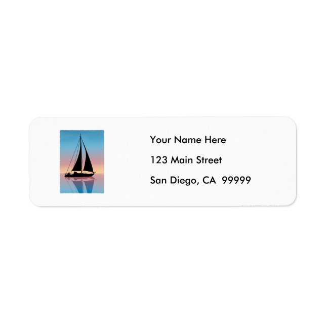 Sails at Sunset Silhouette Label (Front)