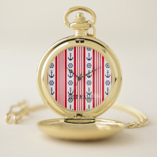 Sails navy style pocket watch