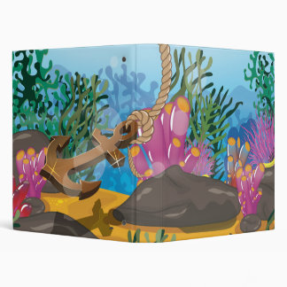 Sails ship dropping anchor 3 ring binder
