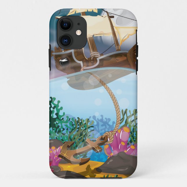 Sails ship dropping anchor Case-Mate iPhone case (Back)