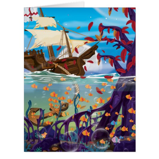 Sailship Dropping Anchor Cards (Front)