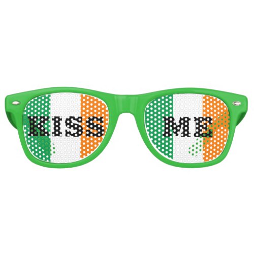 Sain Patricks Day  Irish Flag shades Kiss Me Retro Sunglasses