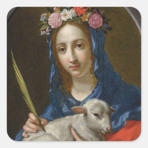 Saint Agatha (by Cesare Dandini) Square Sticker