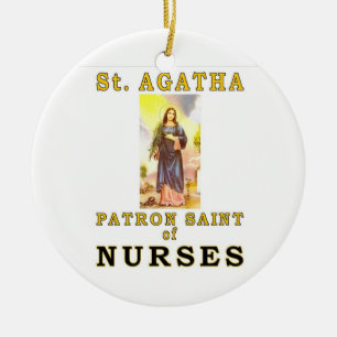 SAINT AGATHA CERAMIC ORNAMENT