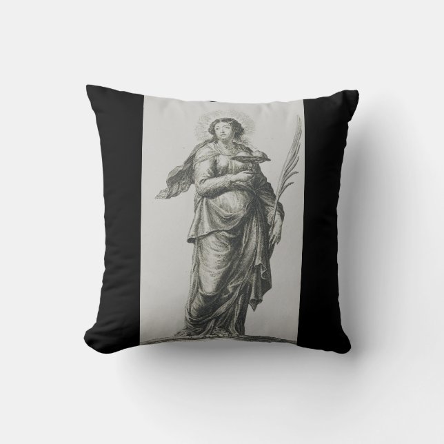 Saint Agatha of Sicily Throw Pillow (Front)