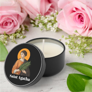 Saint Agatha Protection Keepsake  Mini Candle Favors