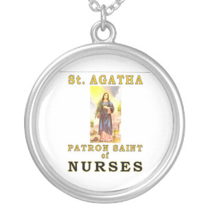 SAINT AGATHA SILVER PLATED NECKLACE