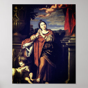 Saint Agnes by Domenichino (c. 1620) Poster