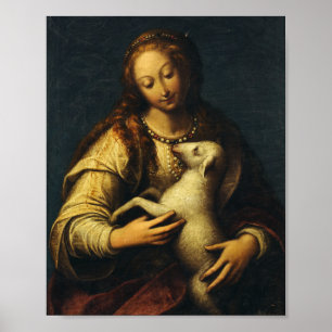 Saint Agnes by Orsola Maddalena Caccia Poster