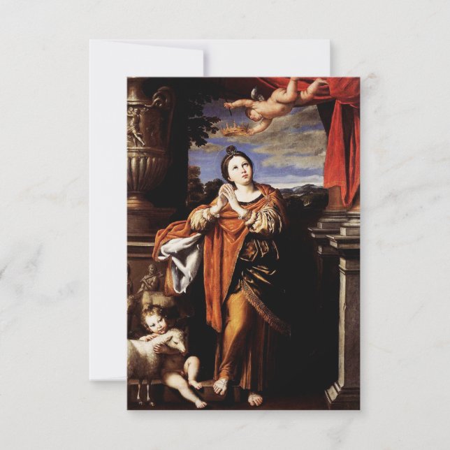 Saint Agnes of Rome Garden of the Soul Holy Card (Front)