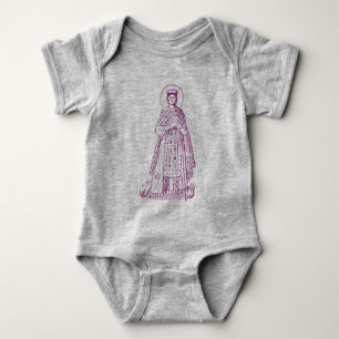 Saint Agnes of Rome greek mosaic Baby Bodysuit