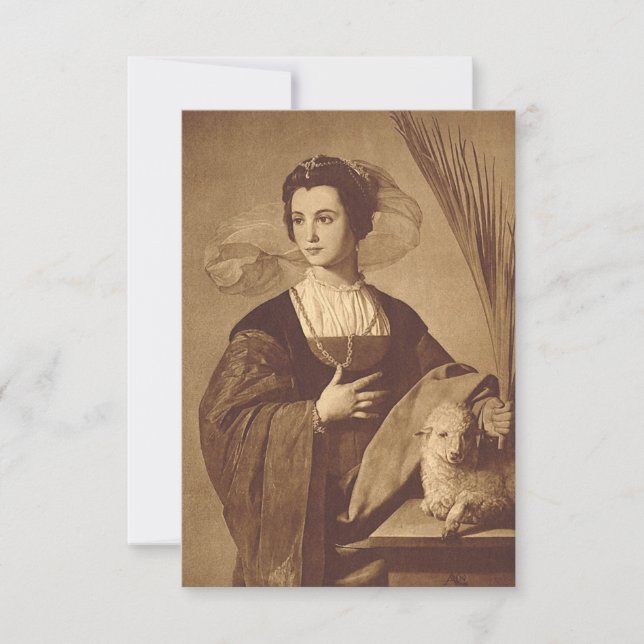 Saint Agnes of Rome Heavenly Bridegroom Holy Card (Front)