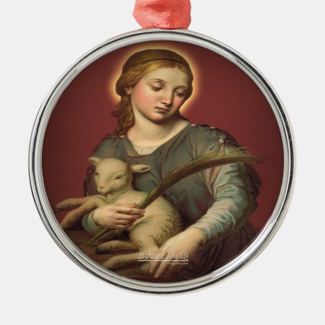 Saint Agnes of Rome Metal Ornament (Front)