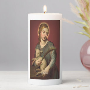 Saint Agnes of Rome Pillar Candle