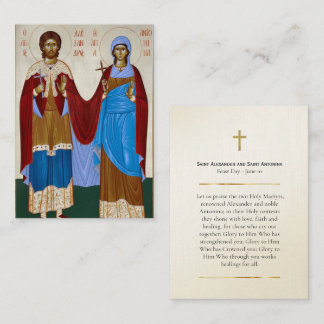 Saint Alexander and Saint Antonina Prayer Card