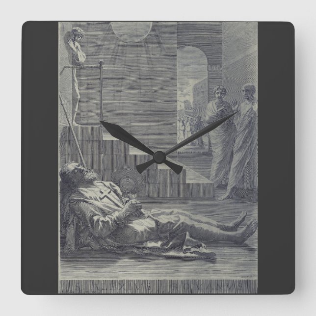 Saint Alexius of Rome Square Wall Clock (Front)