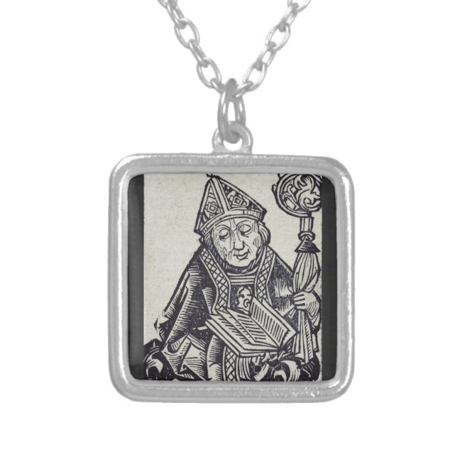 Saint Amandus catholic missionaries of Flanders Silver Plated Necklace (Front)