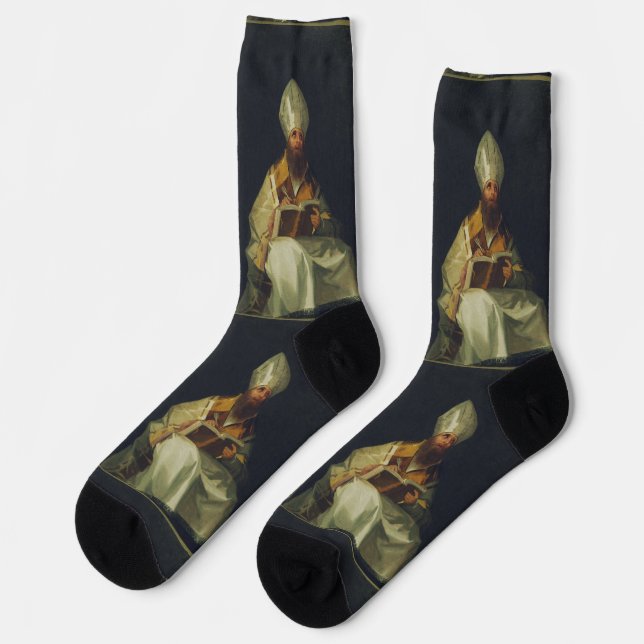 Saint Ambrose by Francisco de Goya Socks (Left)