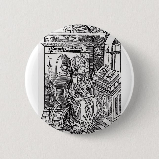 Saint Ambrose of Milan Button (Front)