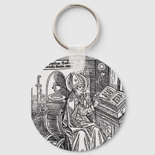 Saint Ambrose of Milan Keychain