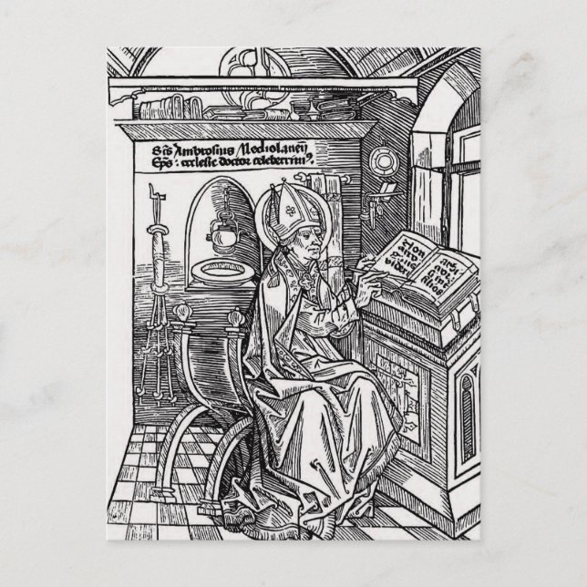 Saint Ambrose of Milan Postcard (Front)