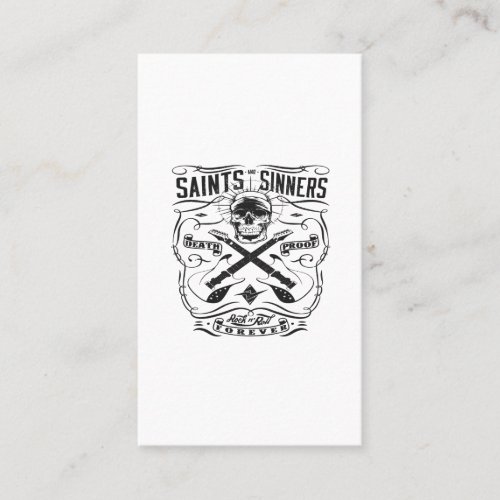 saint and sinners rock n roll forever death proof business card