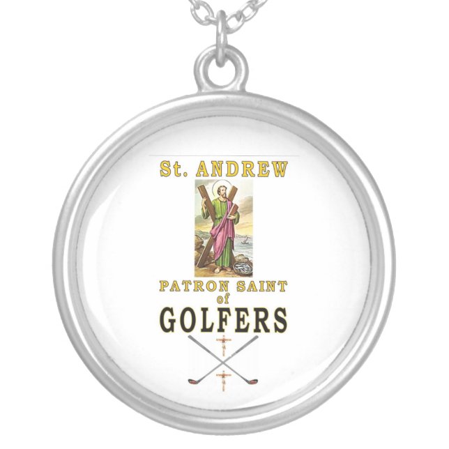 SAINT ANDREW SILVER PLATED NECKLACE (Front)
