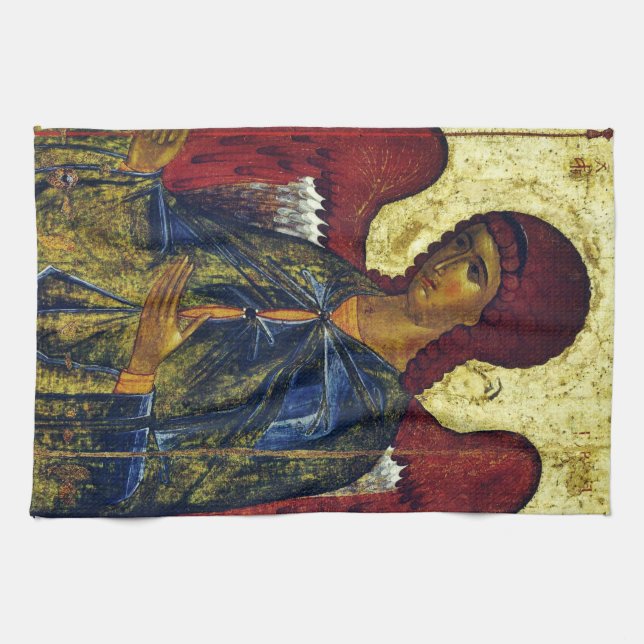 Saint Angel Gabriel Orthodox Icon Kitchen Towel (Horizontal)