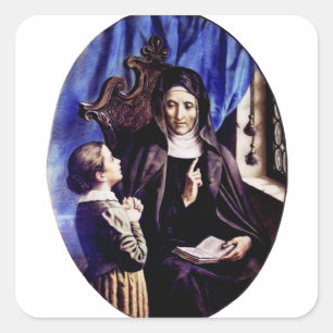 Saint Angela Merici Patron Saint of Educators and Square Sticker
