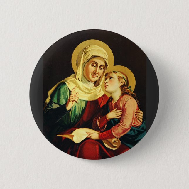 Saint Ann and Virgin Mary Button (Front)