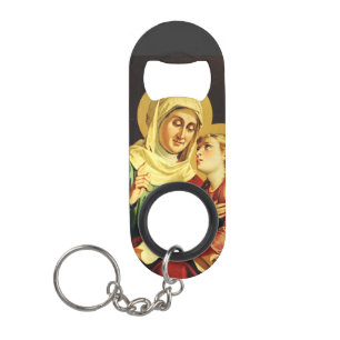 Saint Ann and Virgin Mary Keychain Bottle Opener