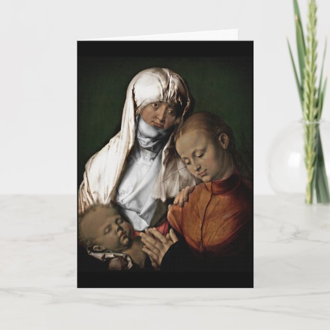 Saint Anne Admiring Baby Jesus Holiday Card (Front)