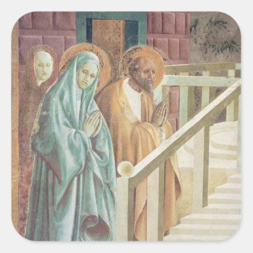 Saint Anne and Joachim at the Presentation of Square Sticker