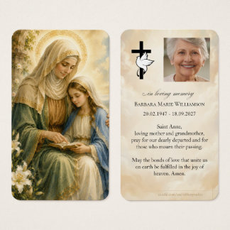 Saint Anne Funeral Prayer Card