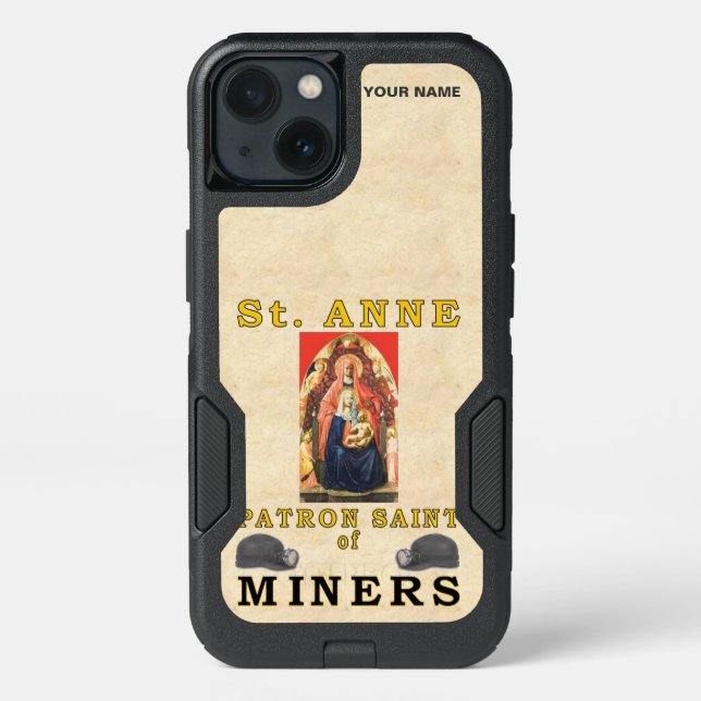 SAINT ANNE (Patron Saint of Miners) Otterbox iPhone Case (Back)