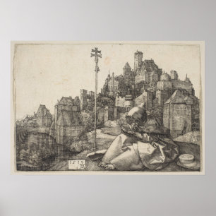 Saint Anthony Engraving by Albrecht Durer Poster